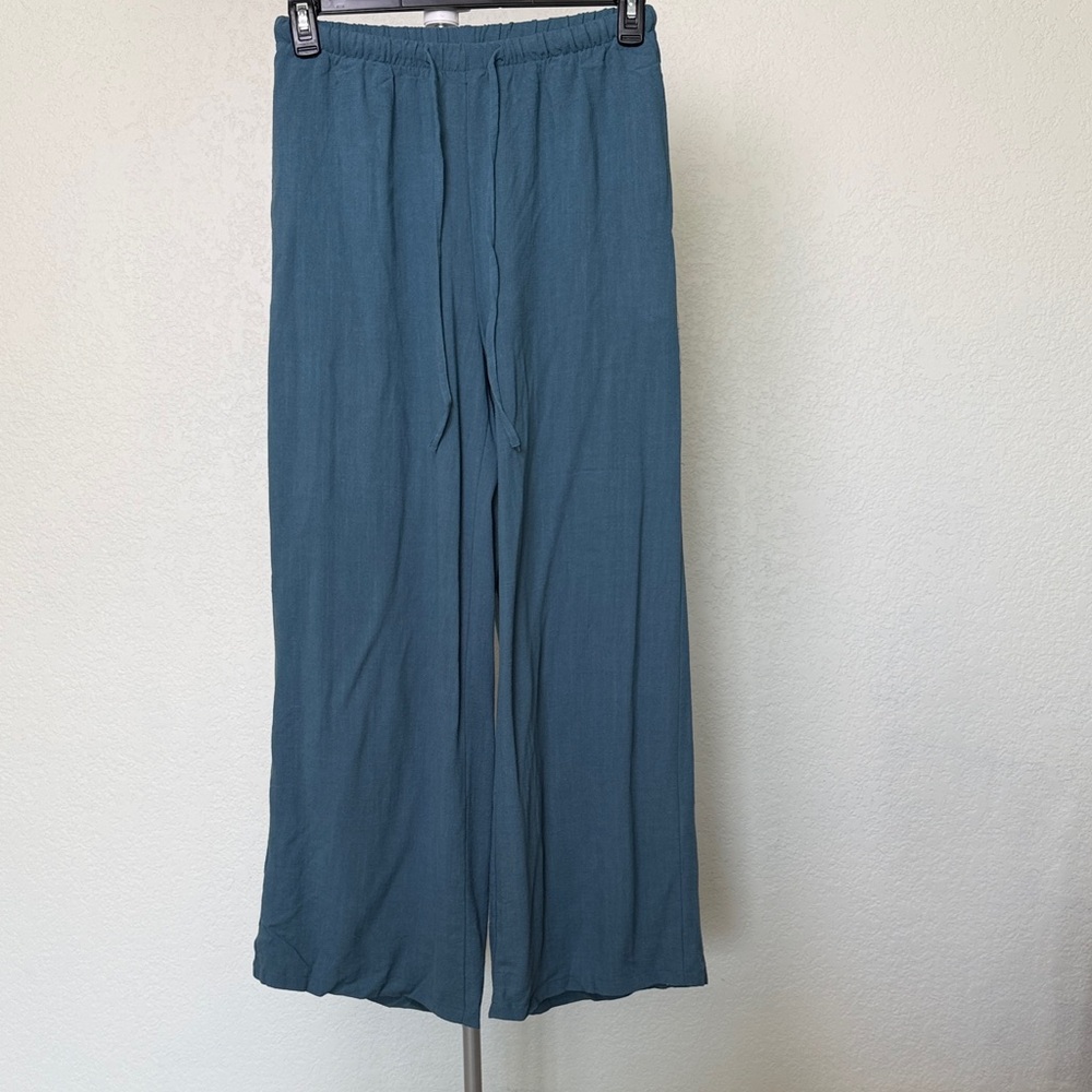 Relaxed Wide-Leg Women’s Pants in Slate Blue